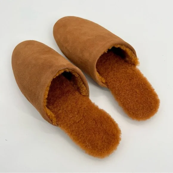 New TKEES Ines Shearling Slide On Mule Sandal Fur Size 7 Flat Loafers - Picture 6 of 14